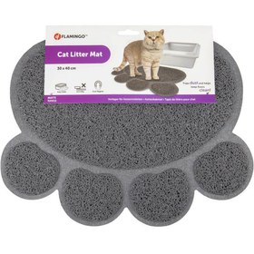 تصویر مت ظرف خاک گربه فلامینگو مدل Paw ابعاد ۴۰*۳۰ Flamingo Cat Litter Mat