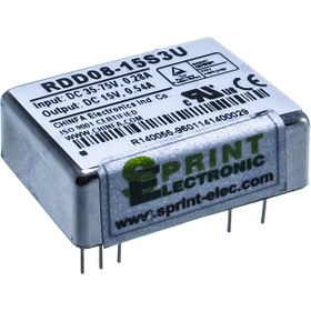 تصویر مبدل ولتاژ چینفا 540 میلی آمپر CHINFA RDD08-15S3U DC/DC IN:35-75V OUT:15V 