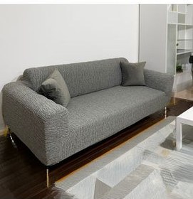 تصویر روکش مبل خاکستری پوشش با کیفیت ژاکوارد پارچه ای Sofa برای 3 نفر قابل شستشو بود TUCHMALL 