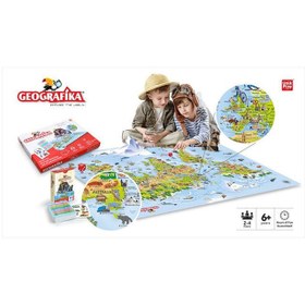 تصویر بازی کارتی نقشه‌نگاری جغرافیایی جغرافیکا برند unikplay Geografika Ge Dografika Illustrated Map Card Game