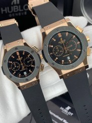 تصویر ساعت مچی ست هوبلو HUBLOT BIG BANG طوسی رزگلد HBB-206 