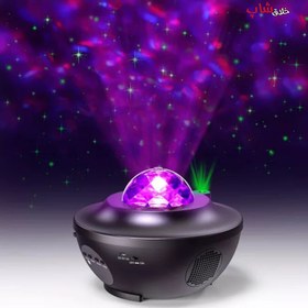 تصویر چراغ خواب کهکشان بلوتوث اسپیکر دار مدل starry projector light ا STARRY PROJECTOR LIGHT STARRY PROJECTOR LIGHT