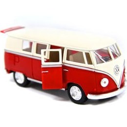تصویر ماشین اسباب بازی مردانه و زنانه 1962 VOLKSWAGEN BUS CLASSICAL RED KREM 1:32 DIECAST METAL Kinsmart 