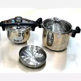 تصویر زود پز دوقلو 5+7 لیتر سنگین ..یونیک مکس unipue _ Max ## pressure cooker _ART No :um 1400