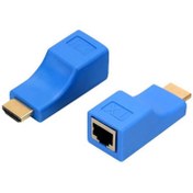 تصویر تبدیل افزایش طول HDMI با کابل شبکه دیتک ( HDMI EXTENDER 30M DETECH ) 