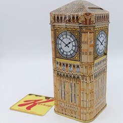 تصویر چای جعبه فلزی احمد مدل برج ساعت لندن 20 عددی Ahmad tea 