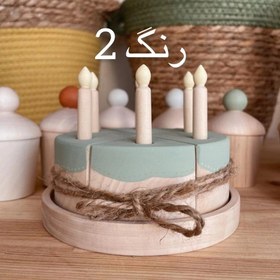 تصویر کیک تولد چوبی (چوب روس) کد 2018 - کد رنگ3 | کد: ZNB-RON 