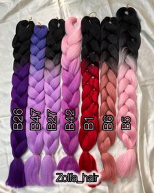 تصویر موی مصنوعی دوسرباز فول پوش آمبره ابریشمی | قد 80 سانت | وزن 110 گرم | جنس درجه 1 Double sided synthetic hair with full coverage silk | Height 80 cm Weight 100 grams