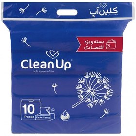 تصویر دستمال کاغذی 100 برگ کلین آپ (Clean Up) مدل قاصدک بسته 10 عددی دستمال کاغذی