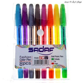 تصویر خودکار رنگی صدف 8 عددی sadaf Fashion Color Pen 8 pcs