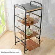 تصویر جا پیازی کشویی مشکی طلایی 3 طبقه کاوه 