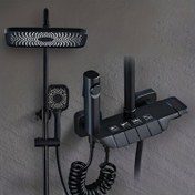 تصویر دوش حمام پیانویی مدل D-Piano Pro رنگ دودی 