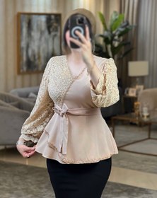 تصویر شومیز مجلسی زنانه مدل عسل رنگ مشکی 