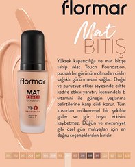 تصویر کرم پودر فلورمار مات تاچ شیشه ای اصل flormar mat touch foundation 