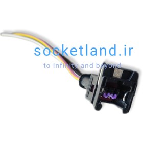 تصویر سوکت دو فیش همه کاره هولدردار مشکی - با خرطومی و وارنیش socket