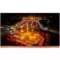 تصویر کتیبه مخمل افقی طرح کربلا و بین الحرمین (700757) 