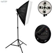 تصویر کیت سافت باکس ۴ لامپ دیاموند با پایه 