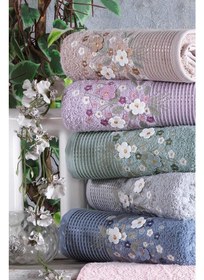 تصویر ست حوله ۶ تکه میموزا از جنس کوردوروی با ابعاد ۵۰ در ۹۰ سانتیمتر برند nishev Mimoza Special Corduroy 6 Piece Towel Set 50X90 cm