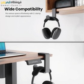 تصویر استند و پایه نگهدارنده هدست/هدفون مدل Under Desk Design Headset / Headphone Hanger Hook Holder 