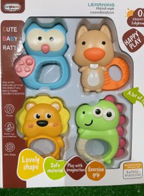 تصویر ست جغجه حیوانات 4 عددی 