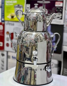 تصویر سماور برقی کرکماز مدل Nosta Mega A334 ظرفیت 4 لیتر Korkmaz Nosta Mega A 334 Samovar