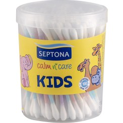 تصویر گوش پاک کن مدل Kids بسته 100 عددی سپتونا Septona Kids Cotton Swab 100pcs