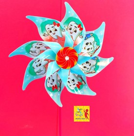 تصویر پک عمده اسباب بازی فرفره طرح دندونی 12عددی 