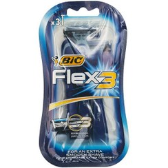 تصویر خود تراش بیک مدل Flex 3 بسته 3 عددی Bic Flex 3 Men's Disposable Razors