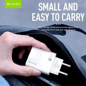 تصویر شارژر دیواری باوین Bavin PC859Y توان 36 وات با کابل Bavin PC859Y wall mounted charger 36 watts