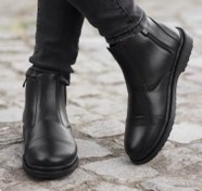 تصویر نیم بوت مردانه چرمی مدل سبلان سایز ۴۳ مشکی 