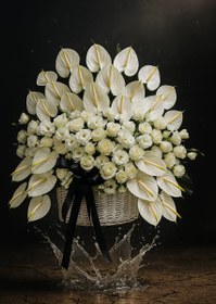 تصویر سبد گل تسلیت 