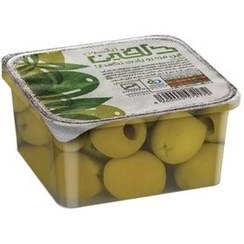 تصویر زیتون با هسته ممتاز ریز 40 گرمی مربعی دلفین – زیتون خوش طعم و باکیفیت برای مصرف روزانه Premium Small Whole Olives 40g Dolphin Square – High-Quality Snack Olive for Daily Use