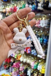 تصویر جاسوئیچی پلی استری خرس پاپیونی 