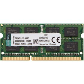 تصویر رم لپ تاپ کینگستون تک کاناله مدل RAM KINGSTON DDR3L 4GB 1600MHz CL11 ValueRAM 