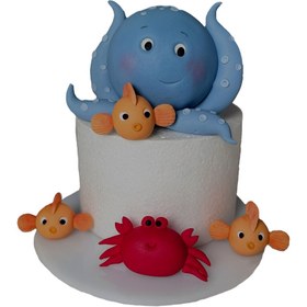 تصویر تاپر کیک موجودات دریایی - گوگولی ها 