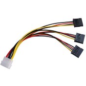 تصویر کابل تبدیل 1 به 3 Molex به SATA دی نت D-NET 4 Pin Molex to 3 SATA Power Adapter