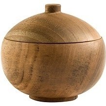 تصویر قندان چوبی کروی نیم وود - کوچک (8×9×9) / چوب sugar bowl