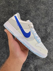 تصویر کفش نایک جردن ۱ سفید آبی - ۳۷ Nike Jordan 1 white blue