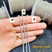 تصویر نگین متری فشرده به صورت متری - نقره ای هفت رنگ / سایز۸ 