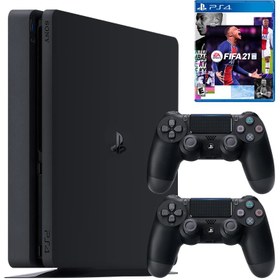 تصویر مجموعه کنسول بازی سونی مدل PlayStation 4 Slim ریجن 3 کد CUH-2218B ظرفیت 1 ترابایت به همراه بازی فیفا21 