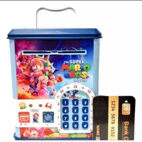 تصویر قلک رمز دار اثرانگشتی طرح سوپر ماریو مدل موزیکال Fingerprint piggy bank with Super Mario design, musical model