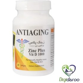 تصویر زینک پلاس ویتامین دی 1000 آنتی ای جینگ 30 عددی ANTIAGING Zinc Plus Vit D 1000 60 Softgels | داروخانه آنلاین داروبیار ا دسته بندی: دسته بندی: