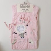 تصویر سرویس حوله ۵ تیکه پاپو ۱۰۰٪ نخ پنبه طرح دخترک اسکیمو papo 