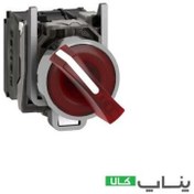 تصویر کلید سلکتوری یک طرفه فلزی ماندگار اشنایدر چراغ دار 0-1 XB4BK124B5 