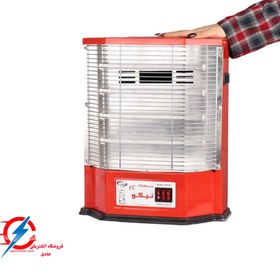 تصویر بخاری برقی ۴ شعله فن دار مدل نیکو 4 flame electric heater with fan