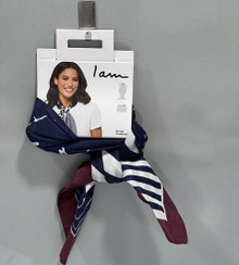 تصویر مینی اسکارف دخترانه فانتزی آبی و زرشکی 