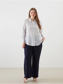 تصویر پیراهن زنانه کلاسیک خطی LCWAIKIKI | LC Waikiki | 895970623 | اورجینال 