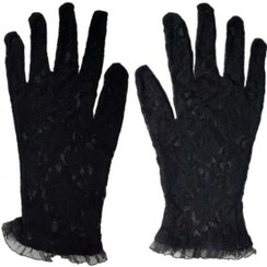 تصویر دستکش توری مشکی زنانه 