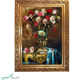 تصویر تابلو فرش گلدان کلاسیک 
