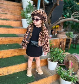 تصویر سه تیکه ترند پلنگی دخترانه Three-piece leopard trend for girls